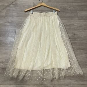 Tulle Midi Skirt Sheer Mesh Large Croquette Fairy Polka Dots Romantic Overlay